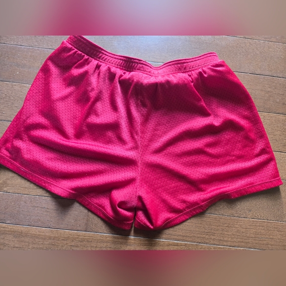 VTG Champion Women's Athletic Shorts Red Small Fold Over - Picture 5 of 5